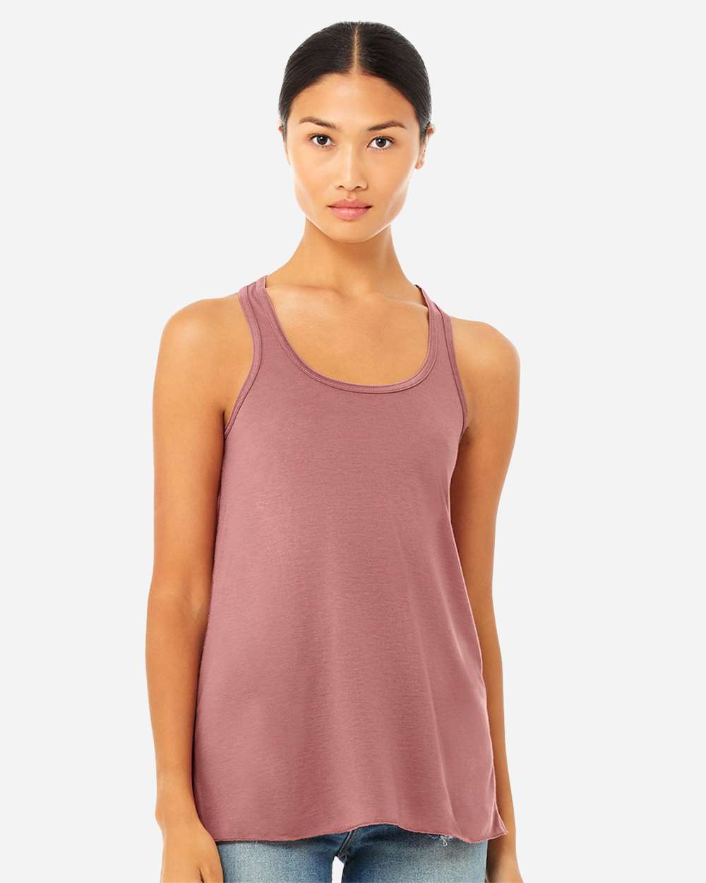 Women's Flowy Racerback Tank - OnModelFront - B87406262 - Mauve