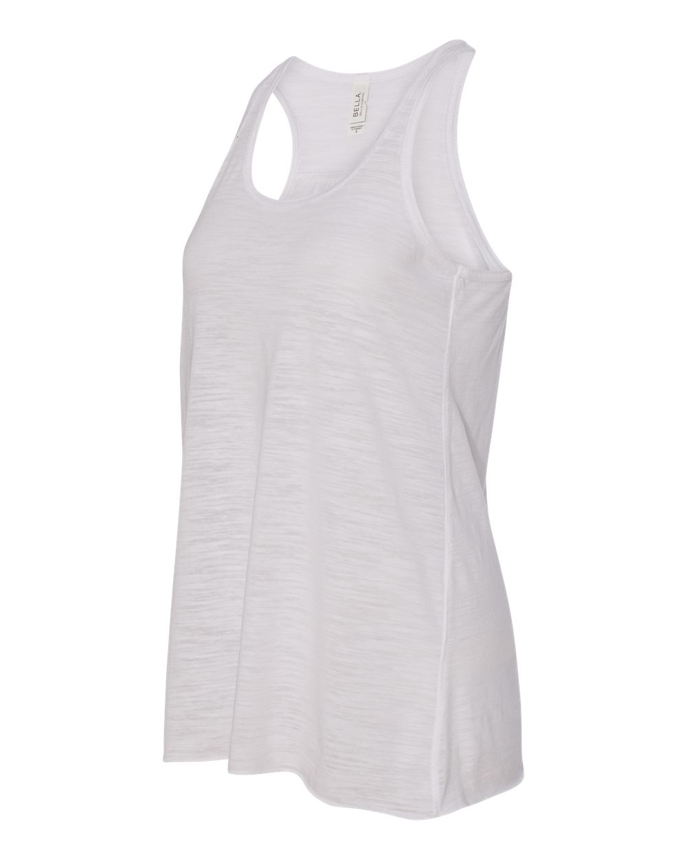 Women's Flowy Racerback Tank - Side - B87406023 - White Slub