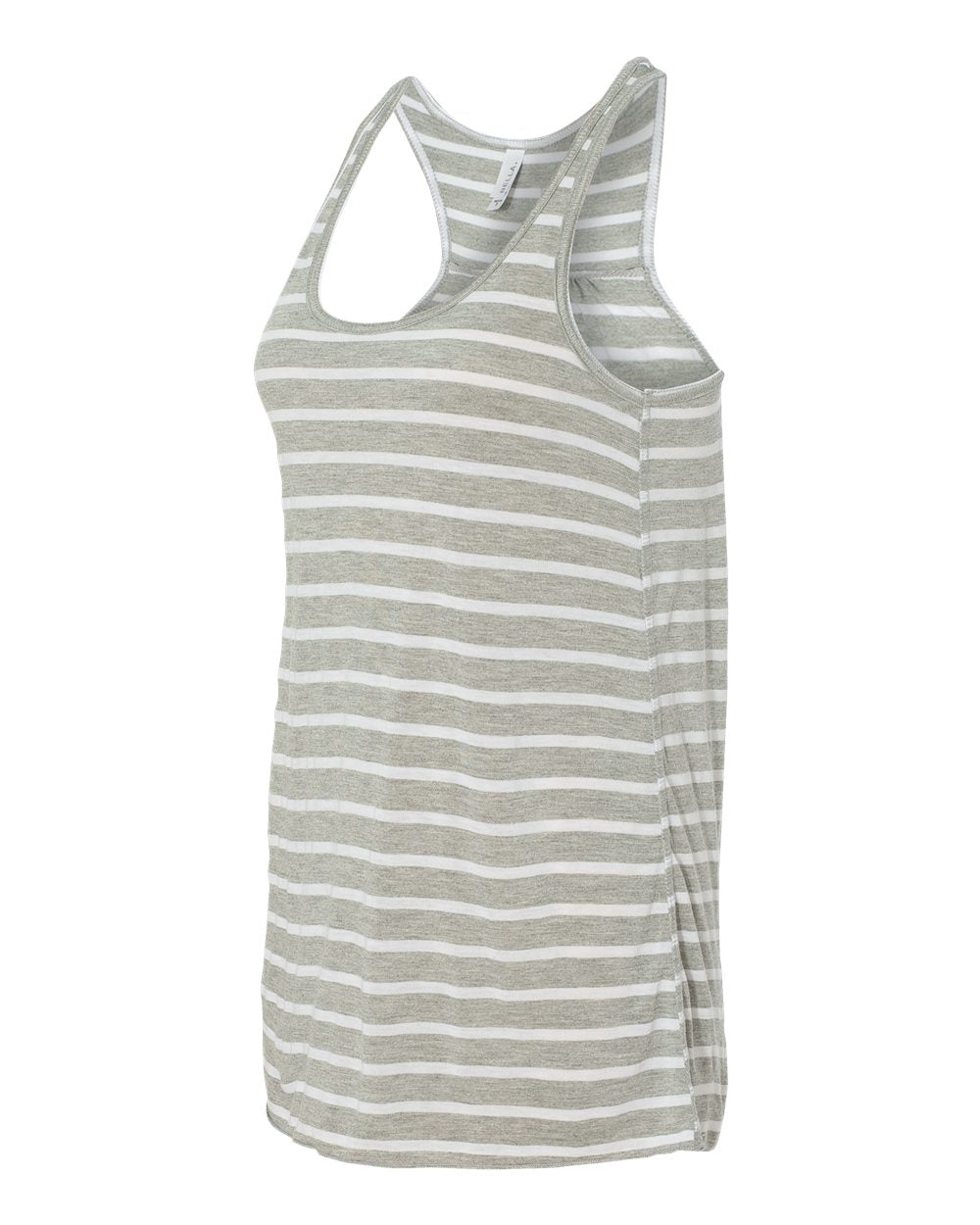 Women's Flowy Racerback Tank - Side - B87406352 - Athletic Heather/ White