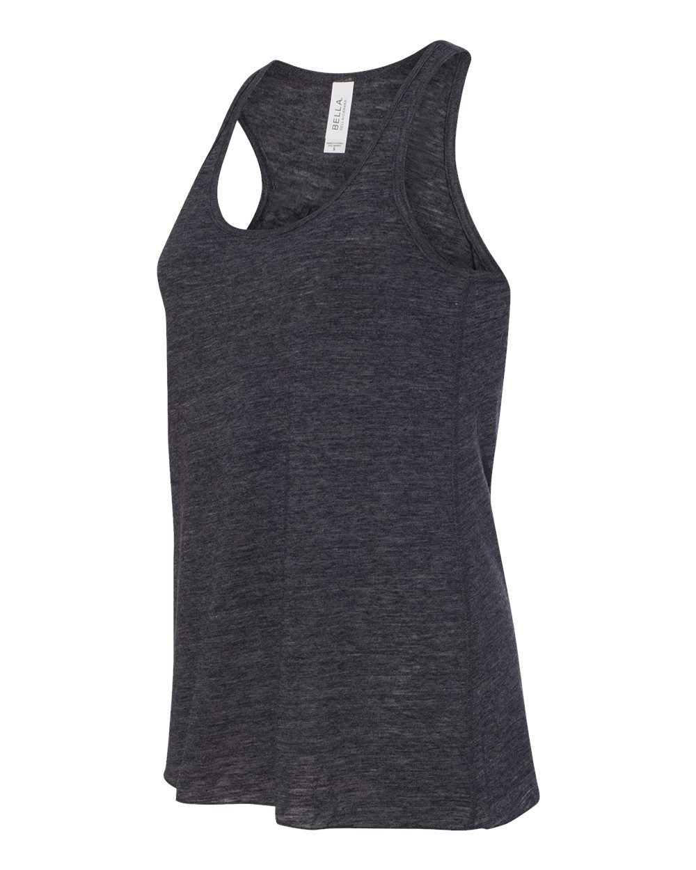 Women's Flowy Racerback Tank - Side - B87406493 - Charcoal Black Slub