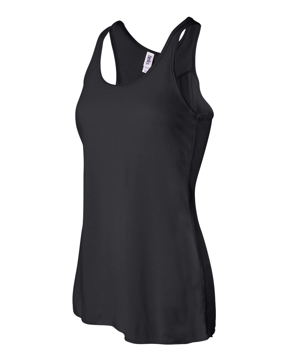 Women's Flowy Racerback Tank - Side - B87406502 - Black