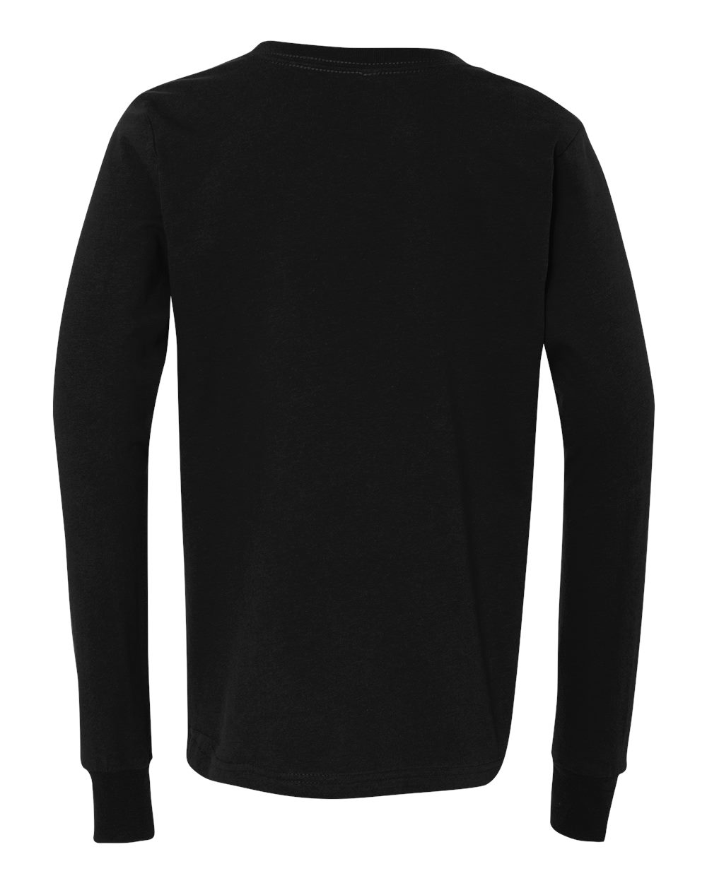 Youth Jersey Long Sleeve Tee - Back - B15606503 - Black