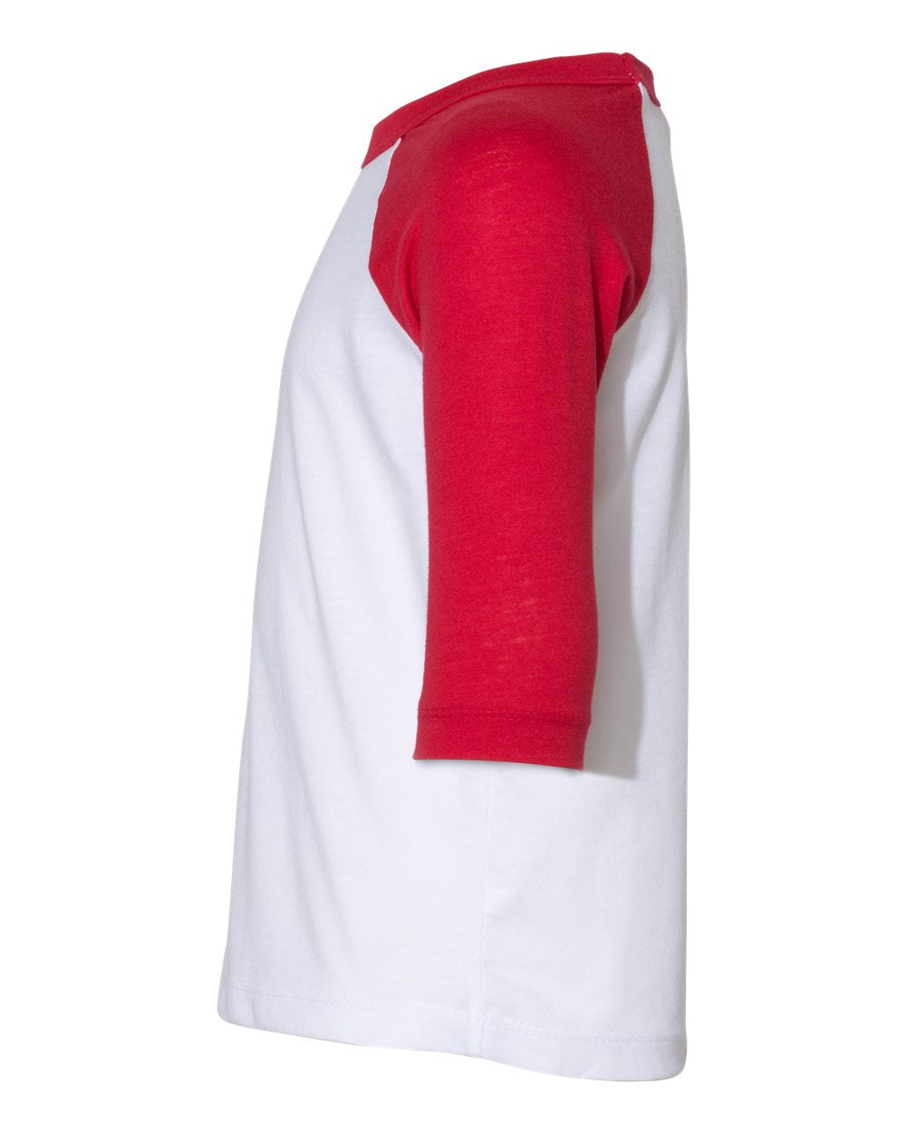 Toddler Three-Quarter Sleeve Baseball Tee - DirectSide - B36506712 - White/ Red