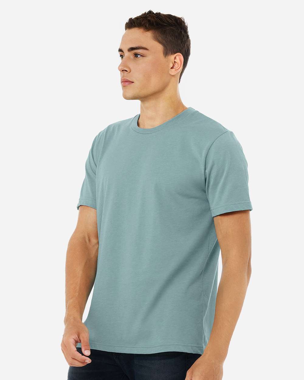 CVC Jersey Tee - OnModelSide - B00706082 - Heather Blue Lagoon