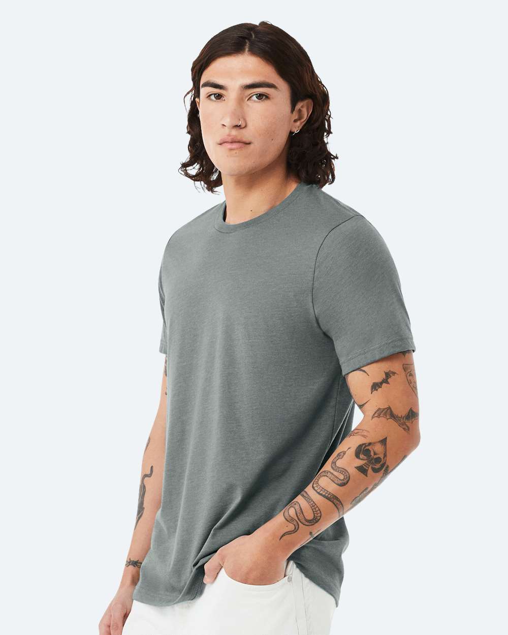 CVC Jersey Tee - OnModelSide - B00706822 - Heather Blue Storm