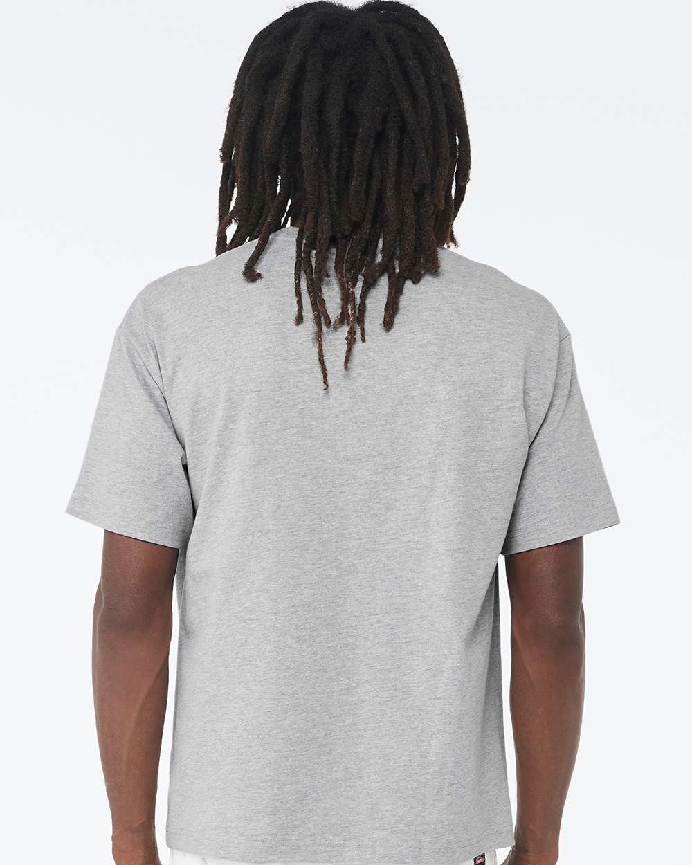 6 oz. Heavyweight Tee - OnModelBack - B01006022 - Athletic Heather