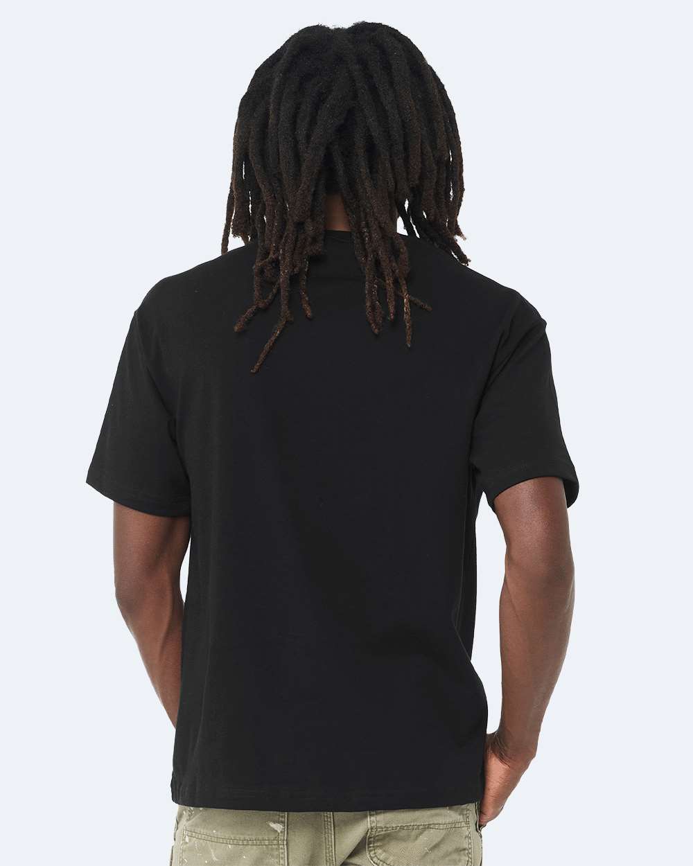 6 oz. Heavyweight Tee - OnModelBack - B01006502 - Black