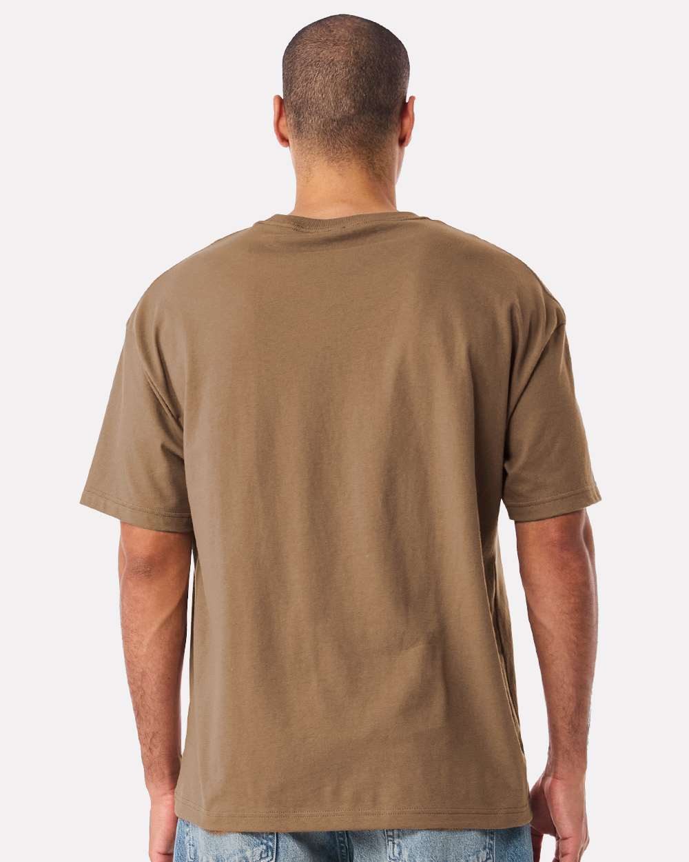6 oz. Heavyweight Tee - OnModelBack - B01006602 - Vintage Brown