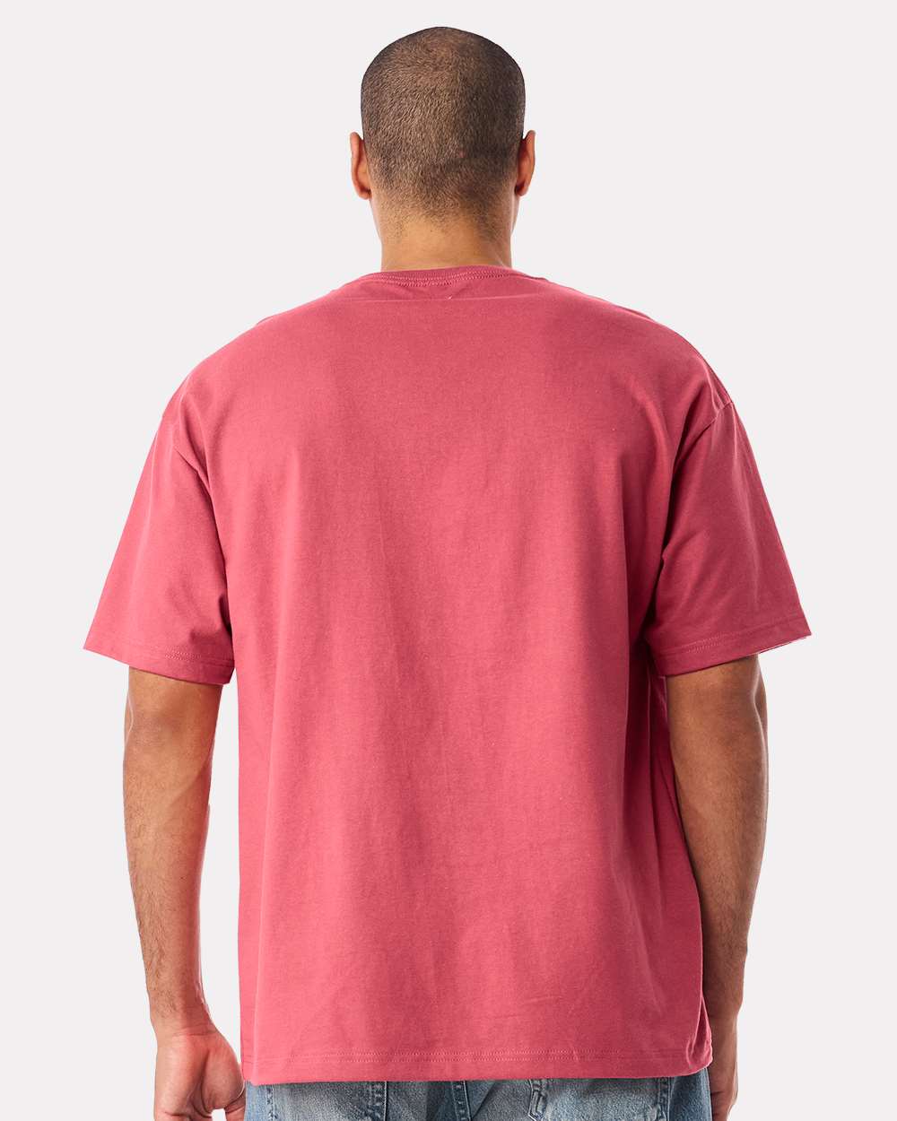 6 oz. Heavyweight Tee - OnModelBack - B01006712 - Vintage Red