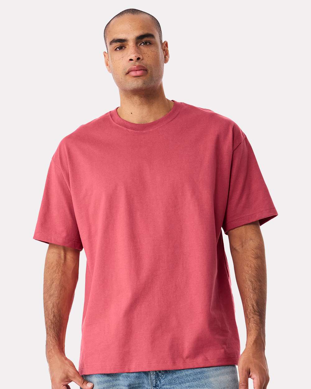 6 oz. Heavyweight Tee - OnModelFront - B01006712 - Vintage Red