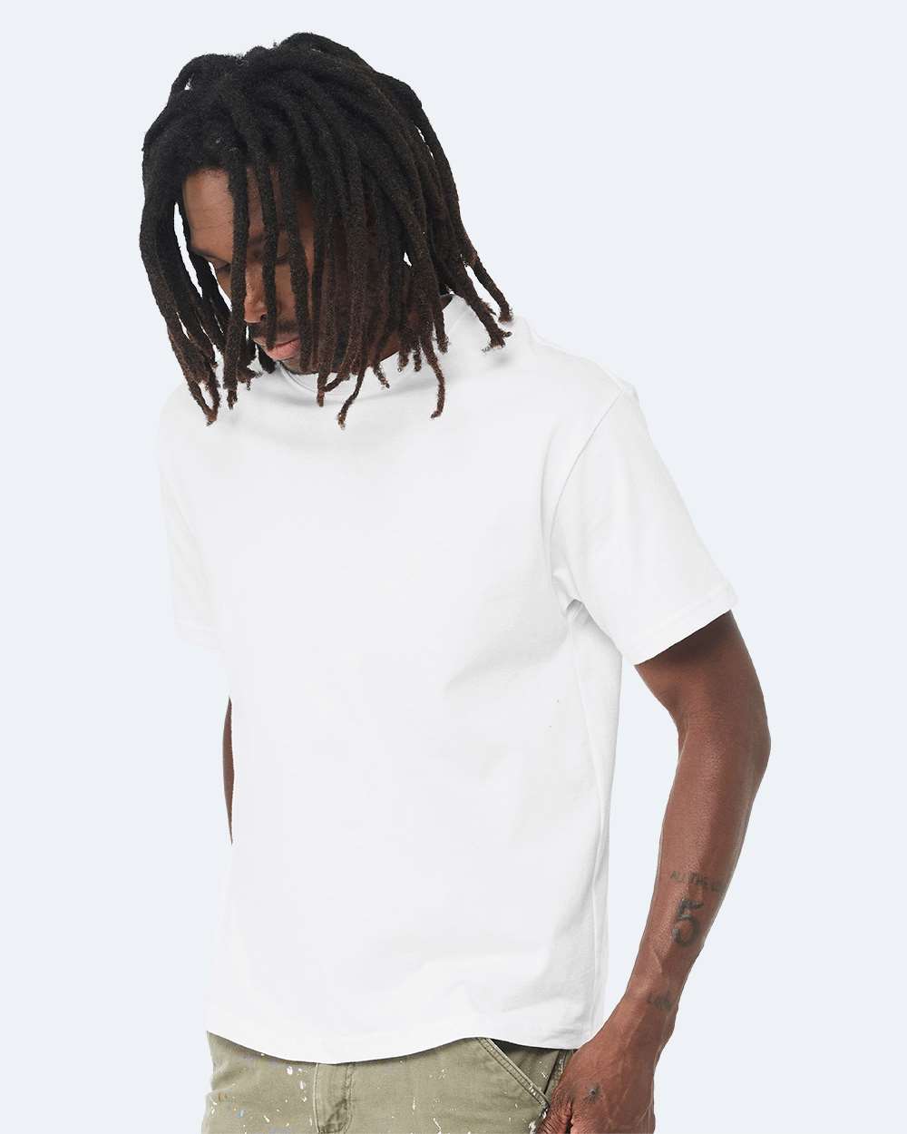 6 oz. Heavyweight Tee - OnModelSide - B01006002 - White