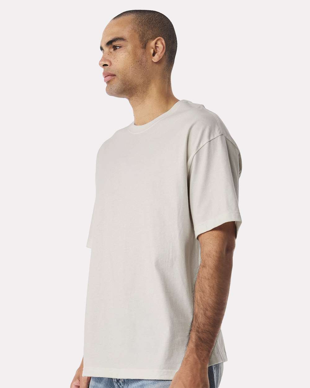 6 oz. Heavyweight Tee - OnModelSide - B01006012 - Vintage White