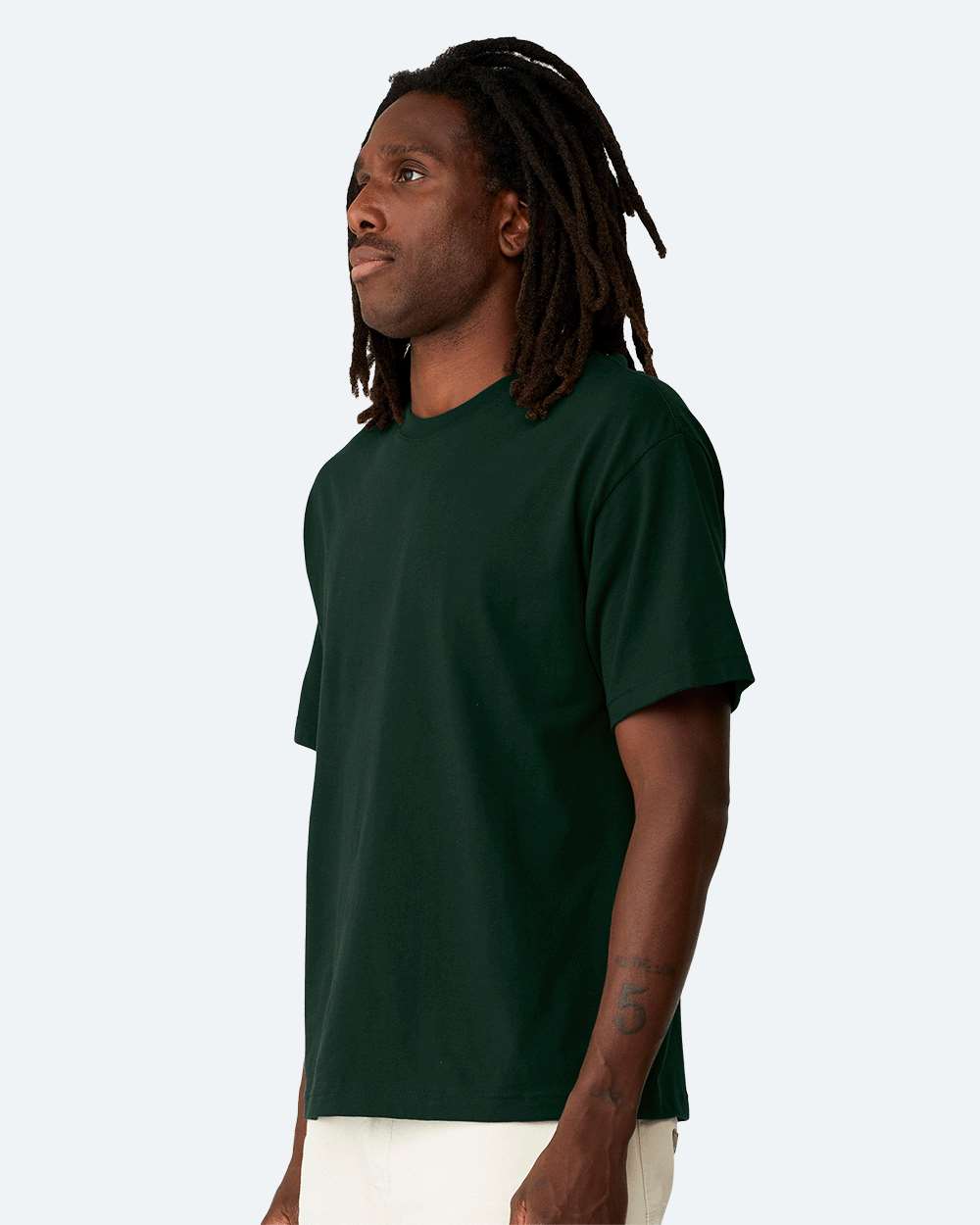 6 oz. Heavyweight Tee - OnModelSide - B01006542 - Forest