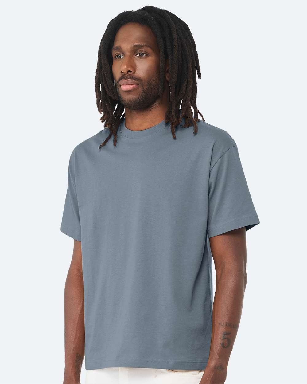 6 oz. Heavyweight Tee - OnModelSide - B01006632 - Vintage Denim