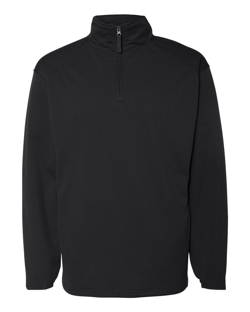 Men's Performance Fleece Quarter-Zip Pullover - Front - B86785502 - Black