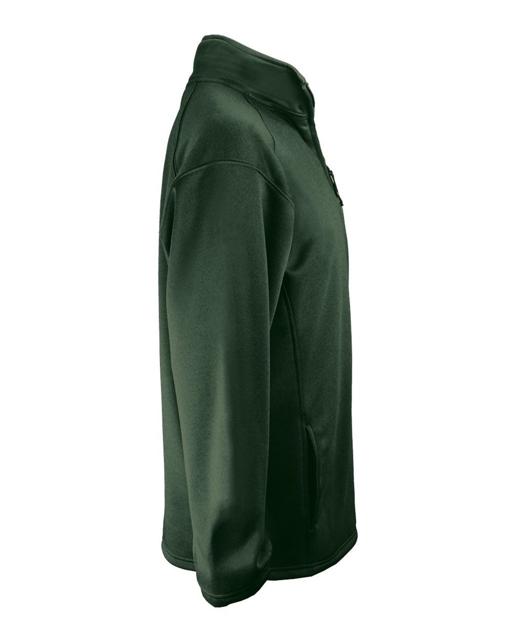 Men's Performance Fleece Quarter-Zip Pullover - Side - B86785542 - Forest