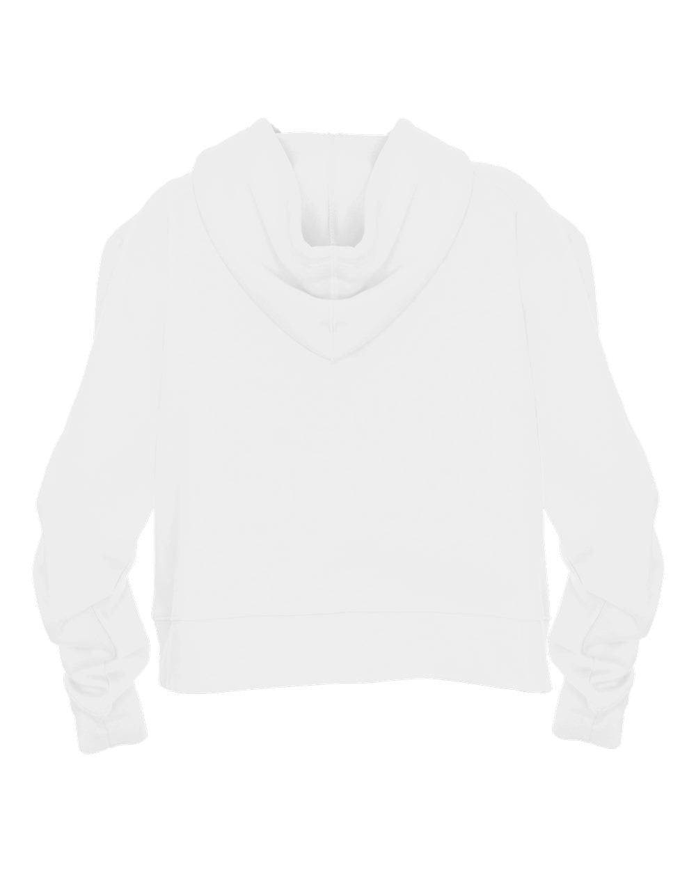 Women's Crop Hooded Sweatshirt - Back - B21485008 - White