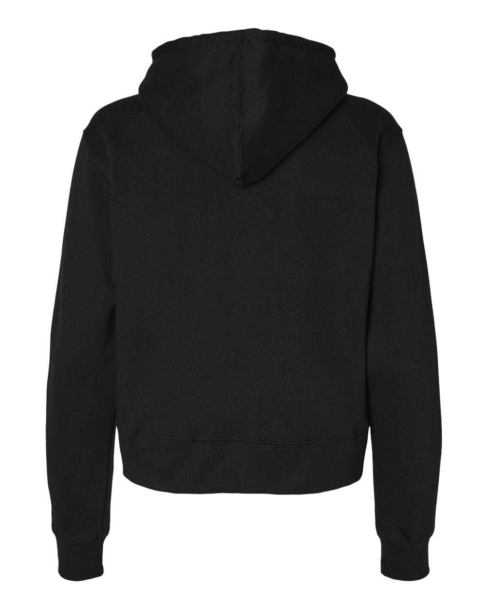 Women's Crop Hooded Sweatshirt - Back - B21485508 - Black