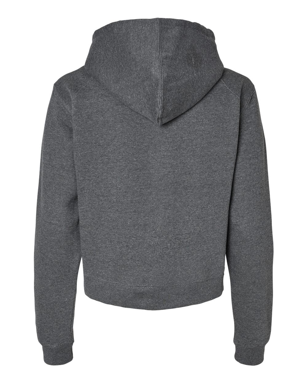 Women's Crop Hooded Sweatshirt - Back - B21485678 - Charcoal