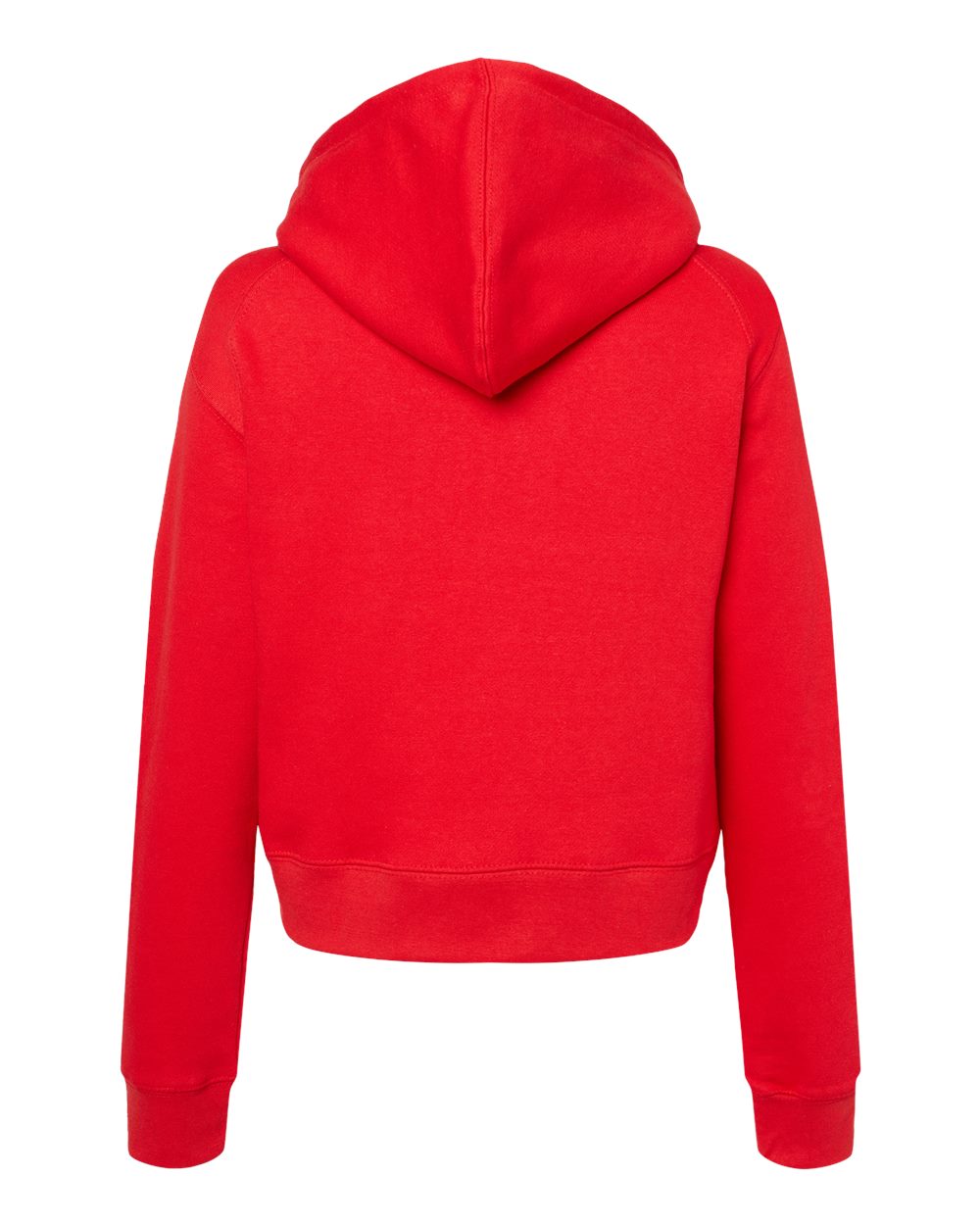 Women's Crop Hooded Sweatshirt - Back - B21485708 - Red