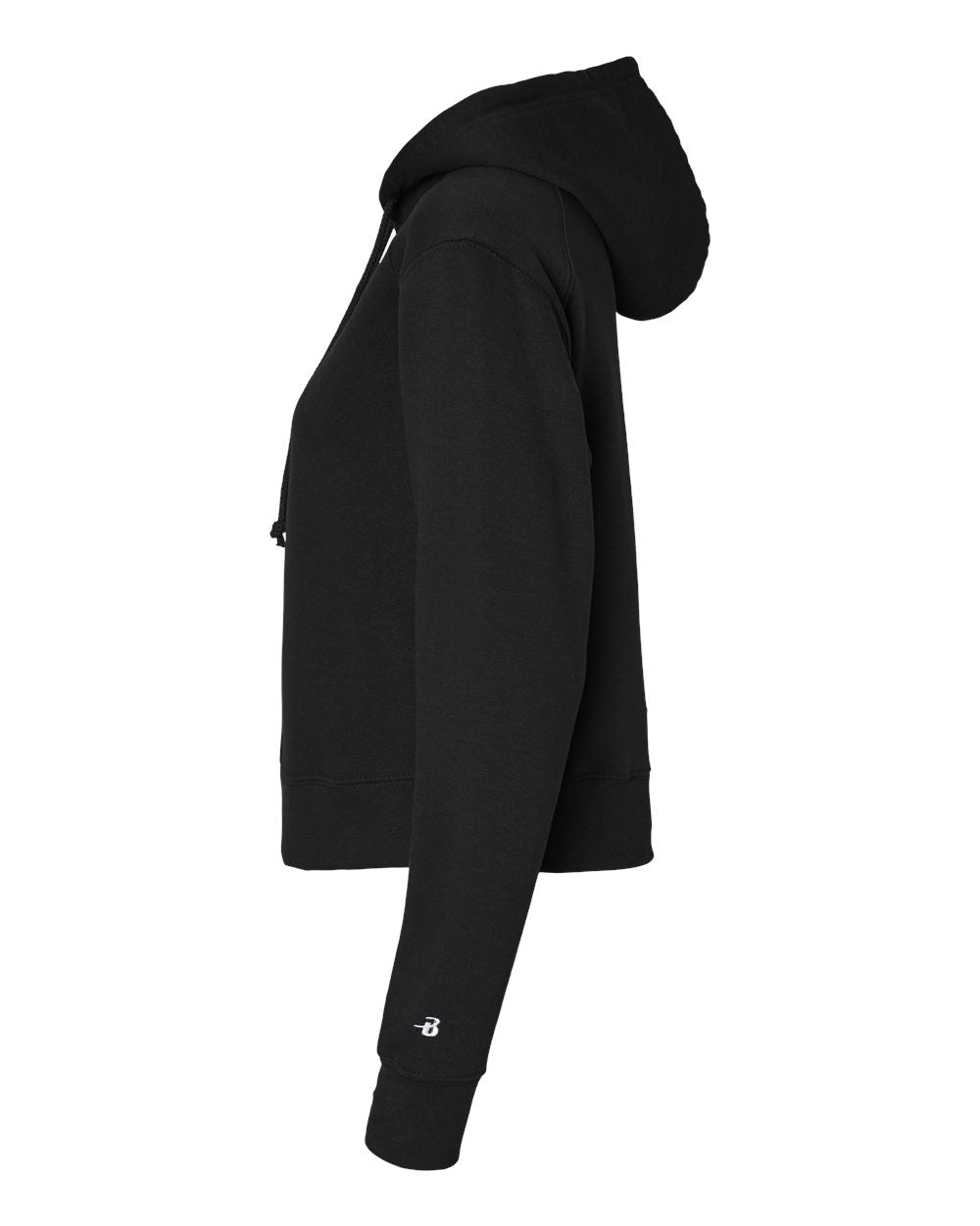 Women's Crop Hooded Sweatshirt - DirectSide - B21485508 - Black