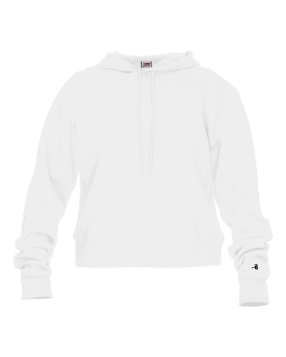 Women's Crop Hooded Sweatshirt - Front - B21485008 - White
