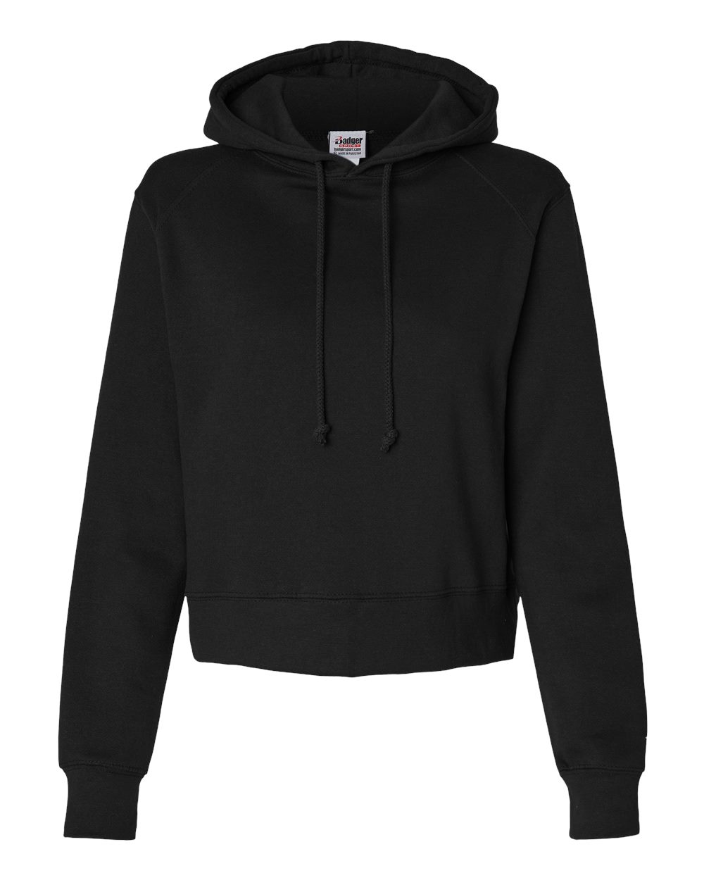 Women's Crop Hooded Sweatshirt - Front - B21485508 - Black