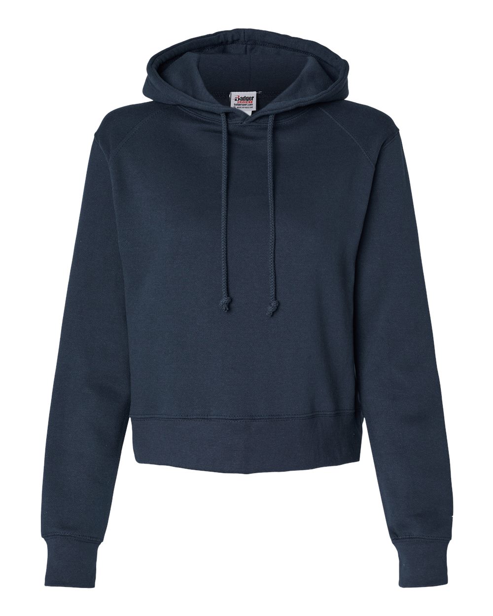 Women's Crop Hooded Sweatshirt - Front - B21485658 - Navy