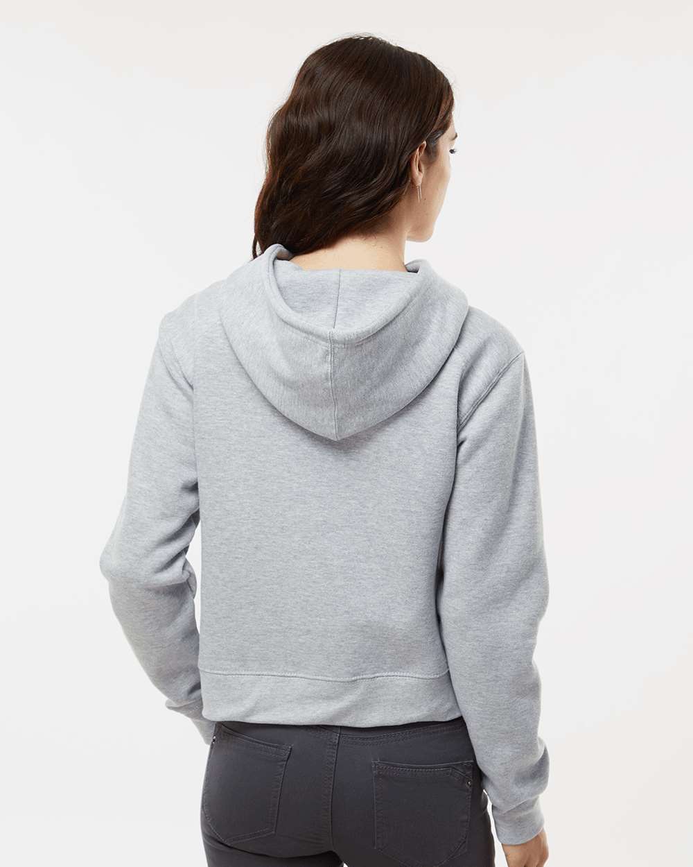 Women's Crop Hooded Sweatshirt - OnModelBack - B21485548 - Oxford