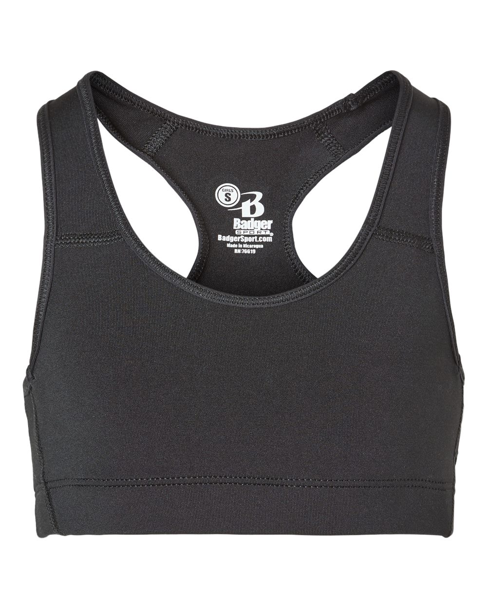 Girls' B-Sport Bra Top - Front - B12685502 - Black