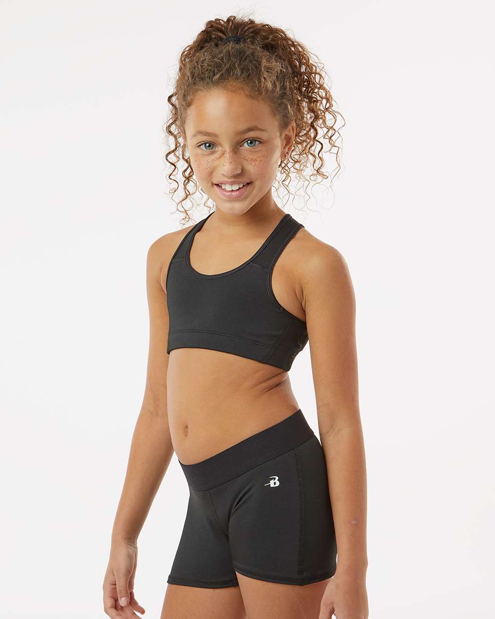 Girls' B-Sport Bra Top - OnModelSide - B12685502 - Black