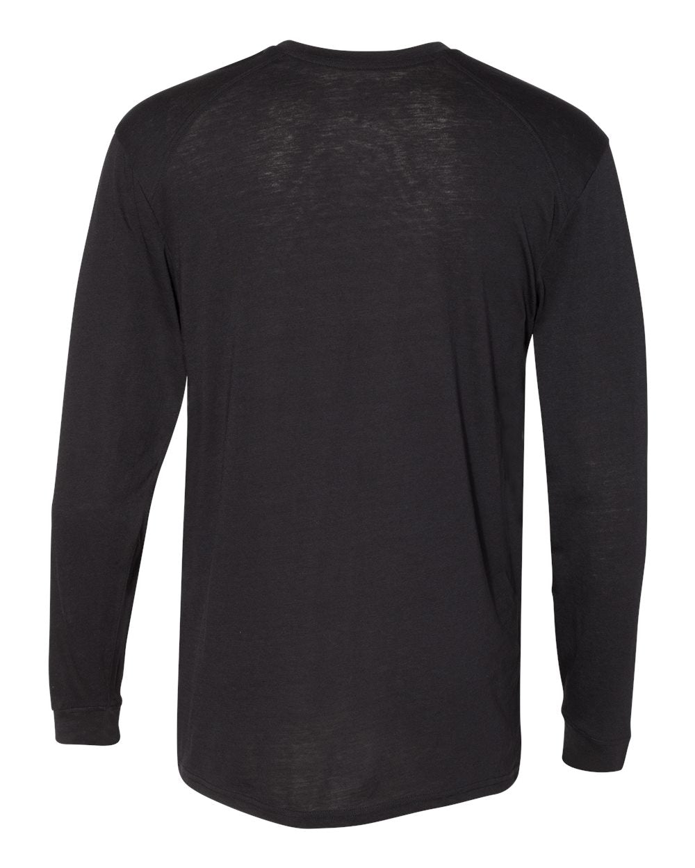 Men's Triblend Performance Long Sleeve T-Shirt - Back - B19585502 - Black