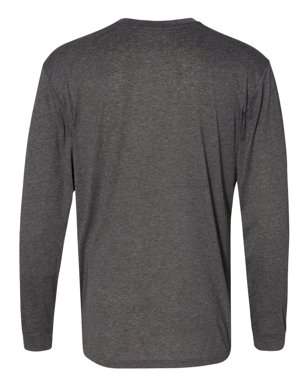 Men's Triblend Performance Long Sleeve T-Shirt - Back - B19585582 - Black Heather