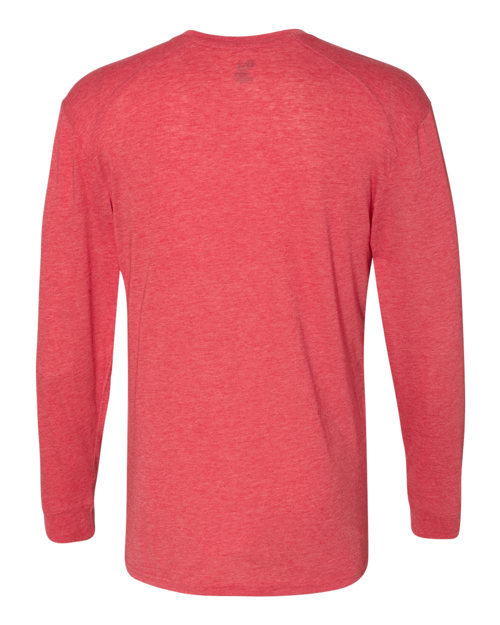 Men's Triblend Performance Long Sleeve T-Shirt - Back - B19585712 - Red Heather