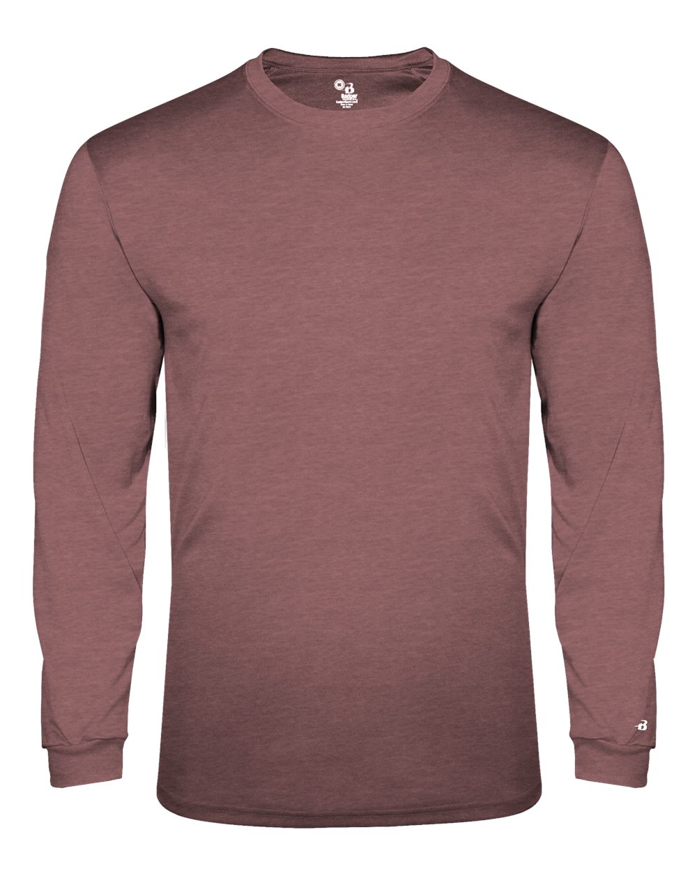 Men's Triblend Performance Long Sleeve T-Shirt - Front - B19585522 - Maroon Heather