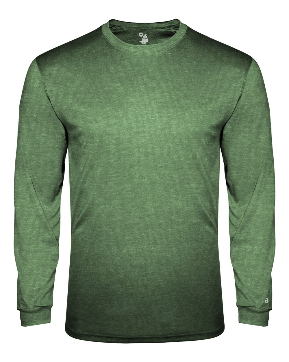 Men's Triblend Performance Long Sleeve T-Shirt - Front - B19585552 - Forest Heather