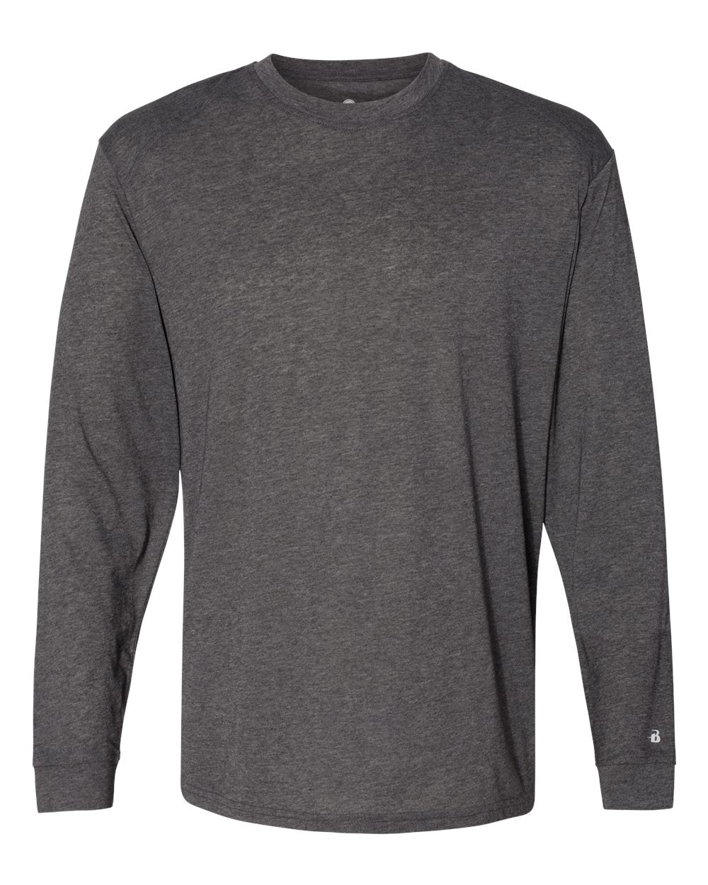 Men's Triblend Performance Long Sleeve T-Shirt - Front - B19585582 - Black Heather