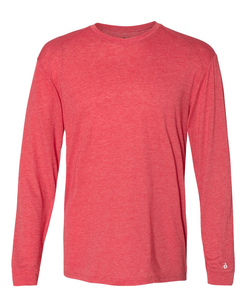 Men's Triblend Performance Long Sleeve T-Shirt - Front - B19585712 - Red Heather
