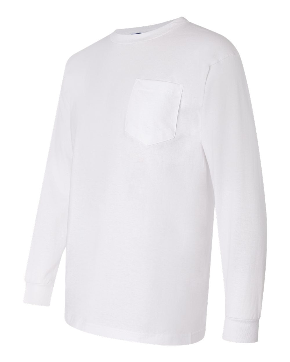 Unisex Union-Made Long Sleeve Pocket T-Shirt - Side - B04979003 - White