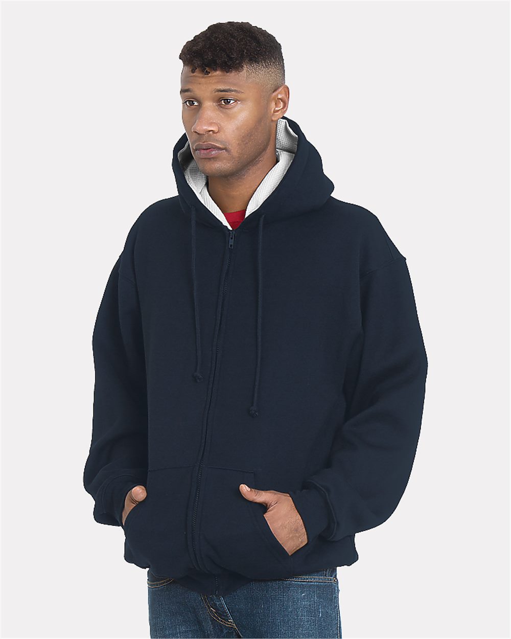 Unisex USA-Made Super Heavy Thermal Lined Full-Zip Hooded Sweatshirt - styleImage