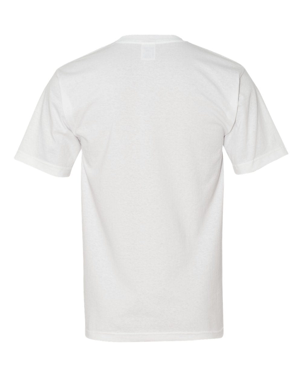 Unisex USA-Made Midweight Pocket T-Shirt - Back - B03079003 - White