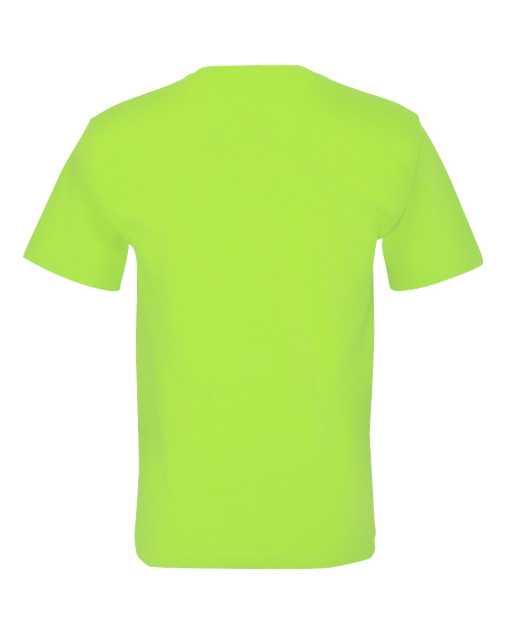 Unisex USA-Made Midweight Pocket T-Shirt - Back - B03079173 - Lime Green