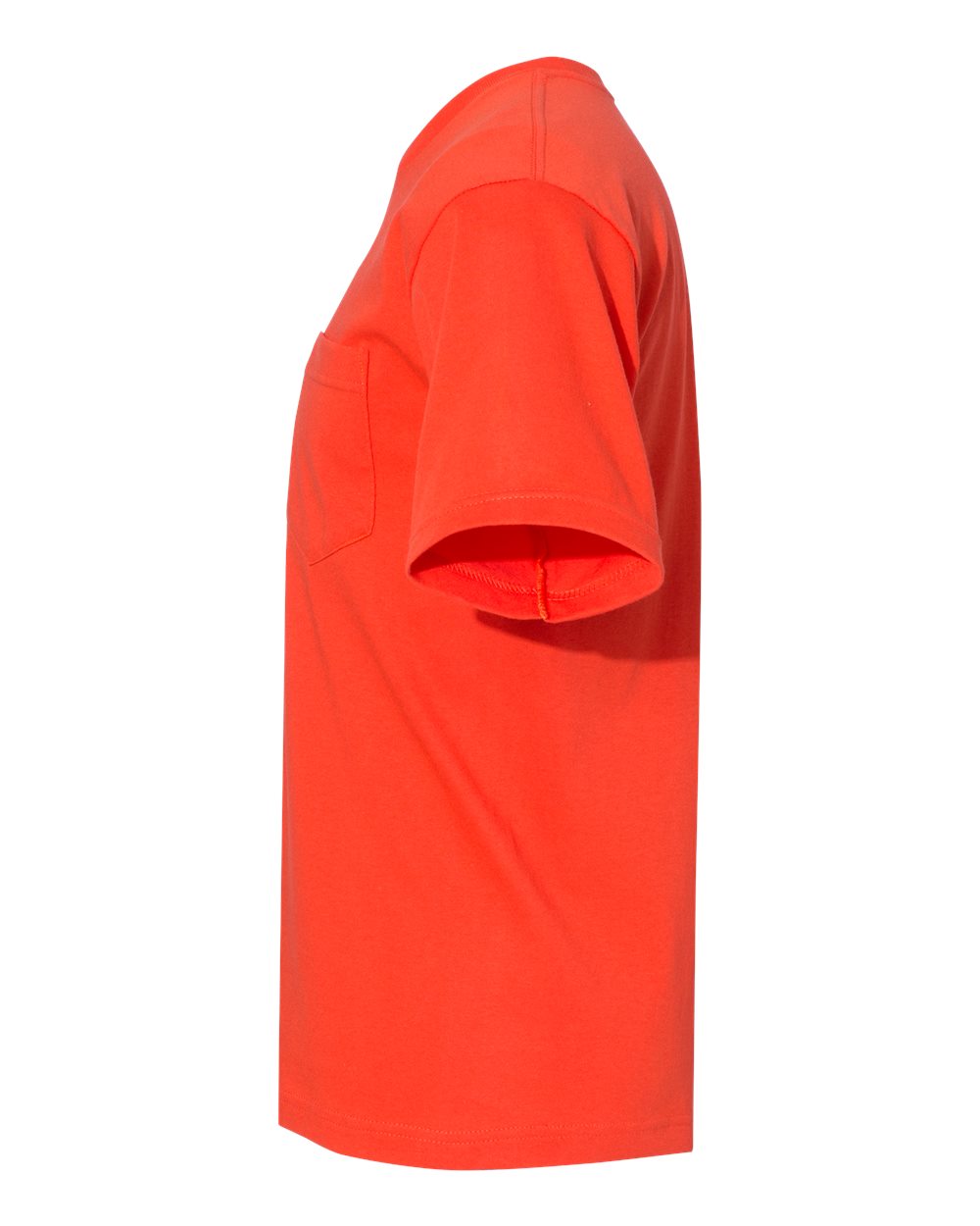 Unisex USA-Made Midweight Pocket T-Shirt - DirectSide - B03079663 - Bright Orange