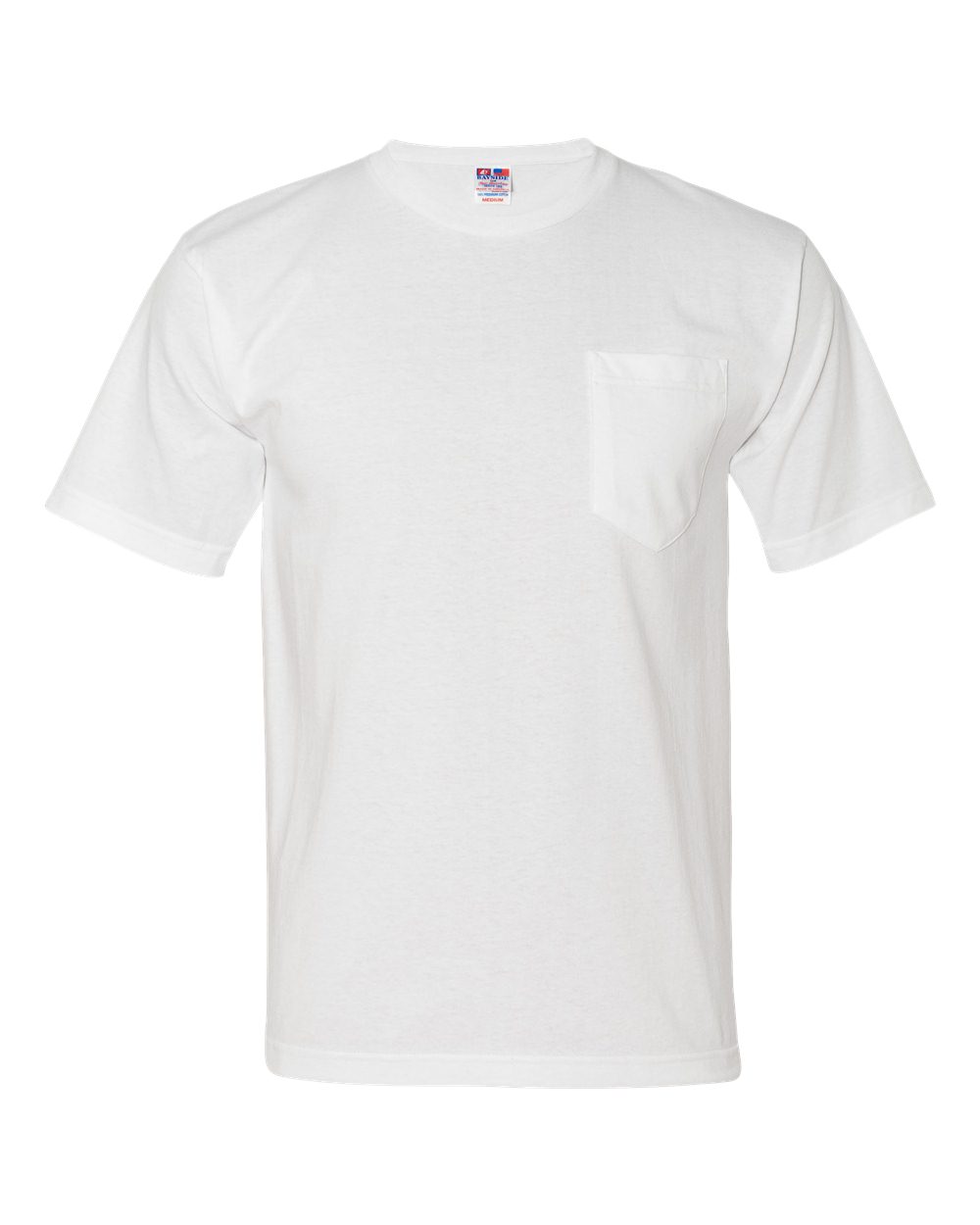 Unisex USA-Made Midweight Pocket T-Shirt - Front - B03079003 - White
