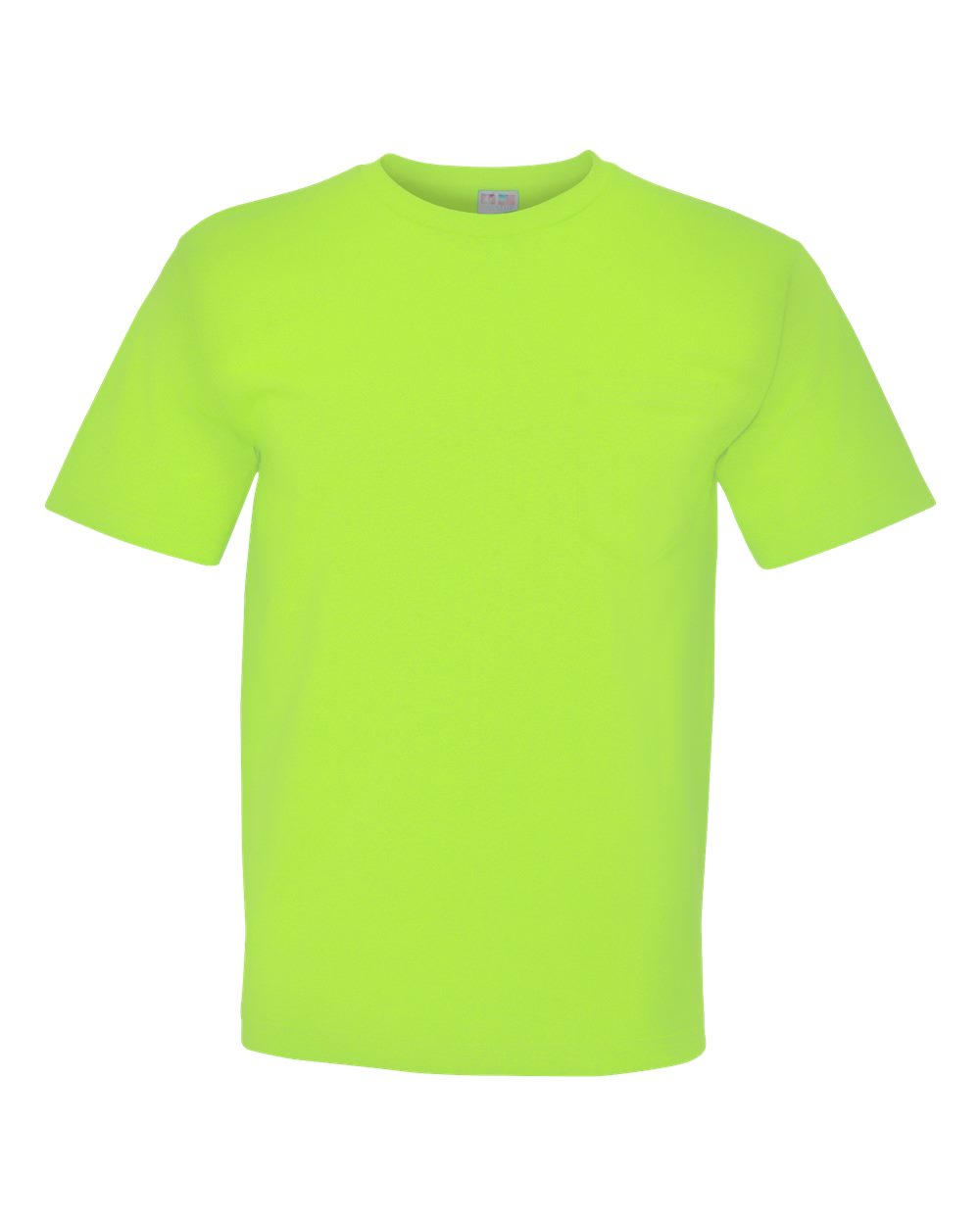 Unisex USA-Made Midweight Pocket T-Shirt - Front - B03079173 - Lime Green