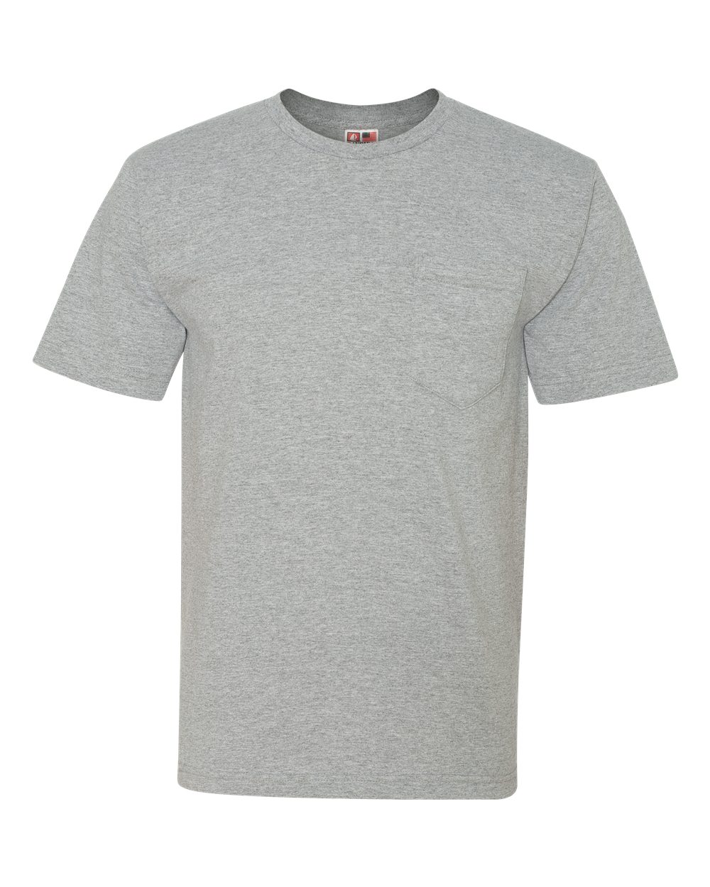 Unisex USA-Made Midweight Pocket T-Shirt - Front - B03079583 - Dark Ash
