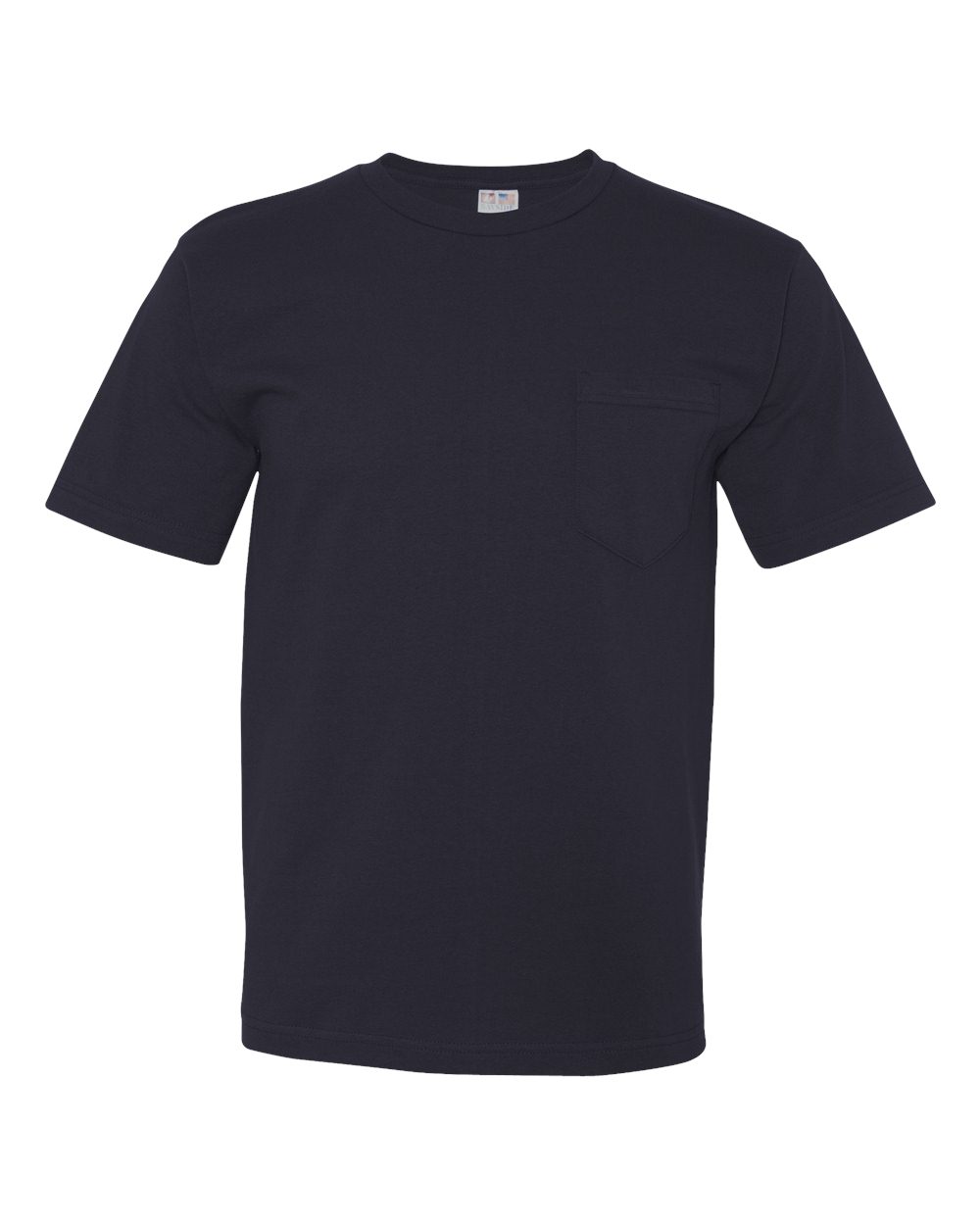 Unisex USA-Made Midweight Pocket T-Shirt - Front - B03079653 - Navy