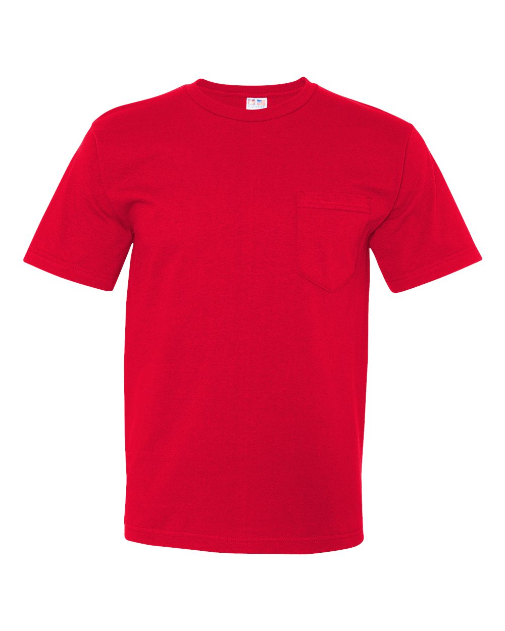 Unisex USA-Made Midweight Pocket T-Shirt - Front - B03079703 - Red