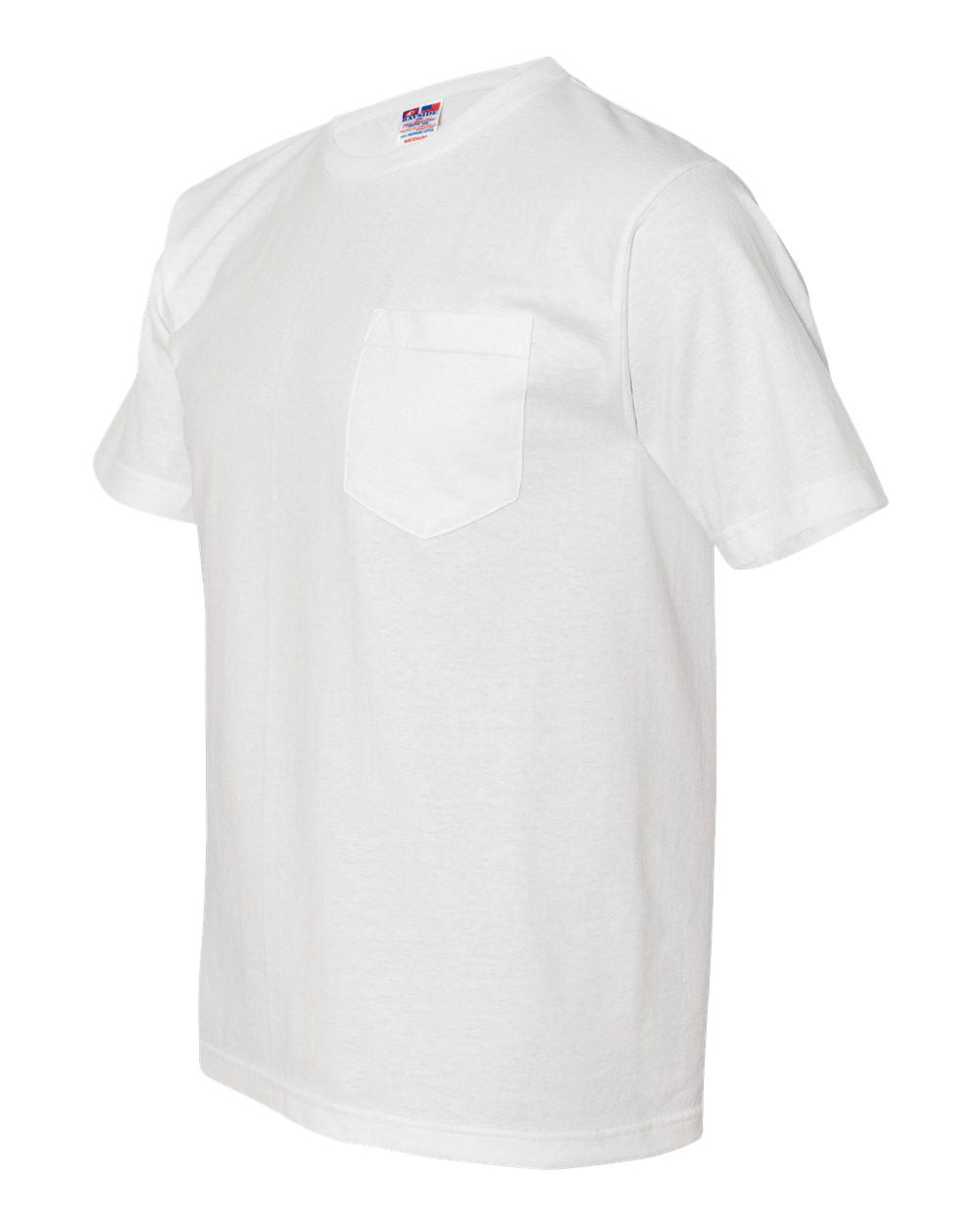 Unisex USA-Made Midweight Pocket T-Shirt - Side - B03079003 - White