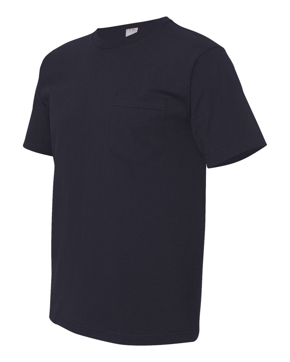 Unisex USA-Made Midweight Pocket T-Shirt - Side - B03079653 - Navy